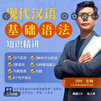 现代汉语基础语法知识精讲【完结】